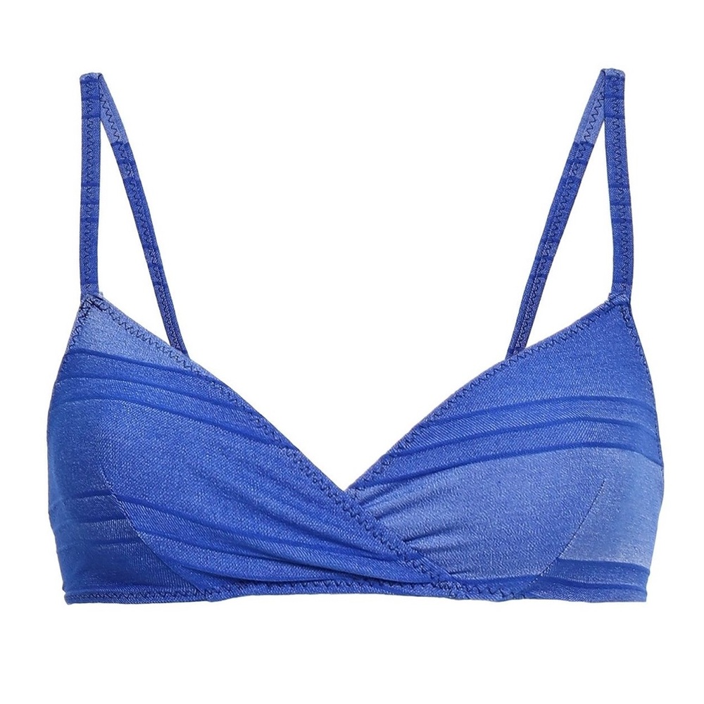 LAST CHANCE! Lisa Marie Fernandez Denim Effect Bikini Top Blue Size 6 NWOT